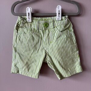 Deeper‎ Vintage Toddler Boy Green and White Striped Bermuda Shorts Size 1 Year